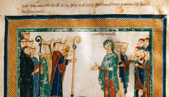 Matilde di Cadossa in codice miniato Vita Mathildis del monaco Donizone