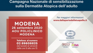 Dermatite Atopica dell’adulto: il 26 settembre consulti dermatologici gratuiti a Modena. Come prenotarsi