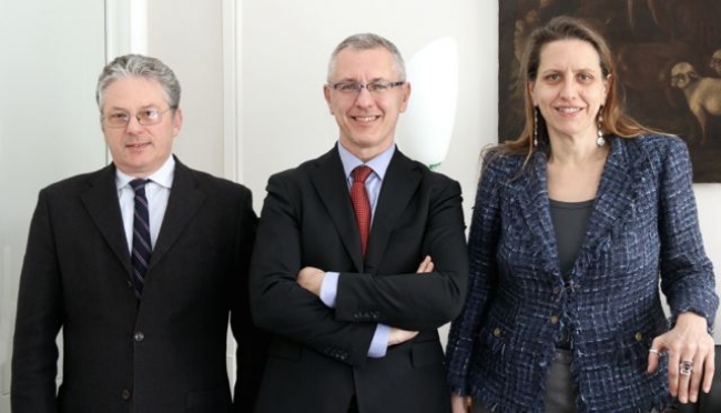 nella foto, il direttore generale Baldino con il direttore sanitario Pedrazzini e il direttore amministrativo Gamberini