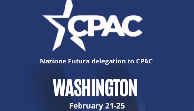 Una delegazione di Nazione Futura al CPAC, la convention dei conservatori americani a Washington in cui interverrà Trump