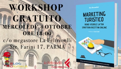 Il Marketing turistico e l&#039;online. Il 4 ottobre da Feltrinelli, workshop con l&#039;autore