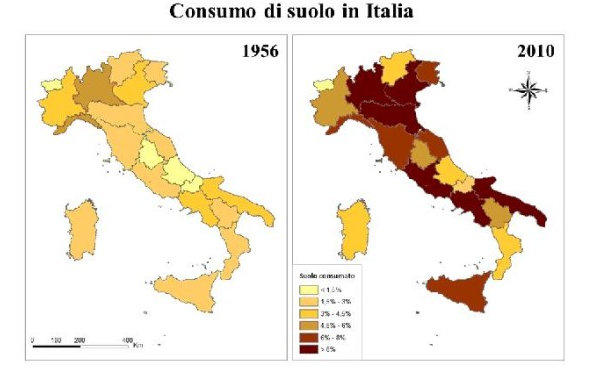 consumo del suolo 1956 2010