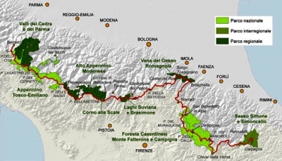 Itinerari verdi, all&#039;Alta via dei Parchi dell&#039;Emilia Romagna è andato un abito riconoscimento