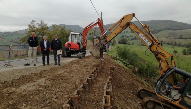 Bonifica Parmense: lavori di sistemazione idrogeologica della strada comunale per Strognano