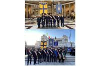 Delegazione del Comune di Parma a Roma all'Altare della Patria a Roma per celebrare il 145° Annuale di fondazione dell'Istituto Nazionale per la Guardia d'Onore alle Reali Tombe del Pantheon (INGORTP)
