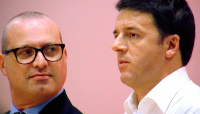 Stefano Bonaccini con Matteo Renzi a Modena