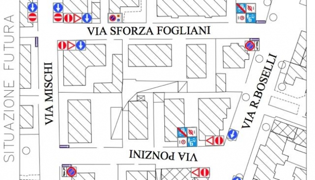 Piacenza - Via Ponzini e via Sforza Fogliani, cambia la viabilità