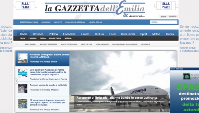 Importante aggiornamento della piattaforma di &quot;Gazzetta dell&#039;Emilia &amp; Dintorni&quot;, non ancora completato.