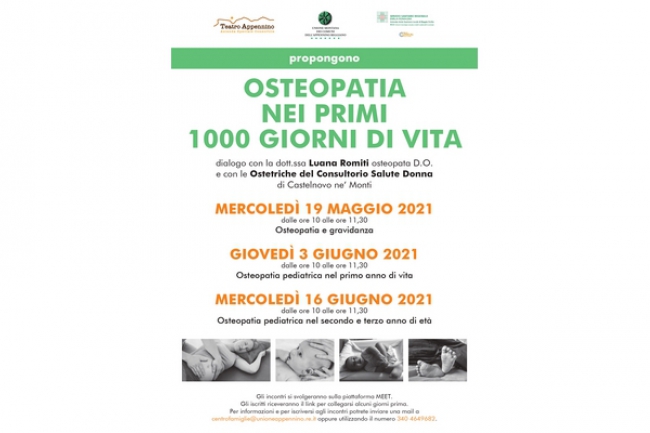 Unione Appennino Reggiano – Tre incontri dedicati all’osteopatia pediatrica a partire dal 19 maggio