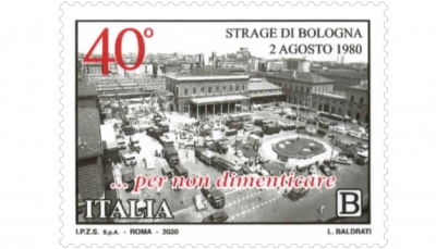 Un francobollo commemorativo della strage di Bologna nel 40esimo anniversario