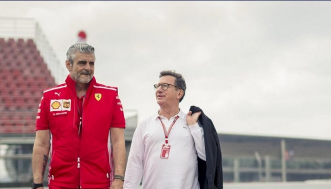 Nella foto Maurizio Arrivabene, ex Team Principal della Scuderia Ferrari, e Louis Camilleri.
