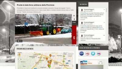 Reggio Emilia, Neve: da oggi tutte le info a portata di clic sul portale della Provincia