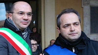 sindaco Luca Vecchi e il presidente della provincia Gianmaria Manghi