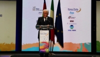 Il Presidente della Repubblica, Sergio Mattarella, alla cerimonia di apertura della 38° Assemblea Anci a Parma.  