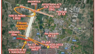L’aeroporto di Parma con la pista allungata risulterà meno schiacciato tra gli aeroporti di Linate, Bologna, Bergamo e Verona?