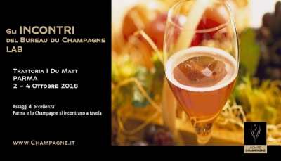 Lo champagne incontra le eccellenze gastronomiche del territorio: il 2 e 4 ottobre a Parma