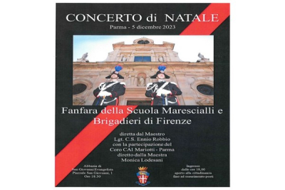 Parma: Concerto di Natale della Fanfara della Scuola Marescialli e Brigadieri dei Carabinieri di Firenze