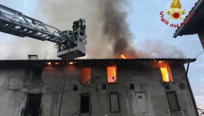 Incendio a Siccomonte. Foto