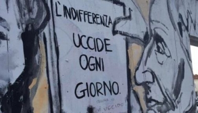 Scritte ingiuriose sui murales di Falcone e Borsellino