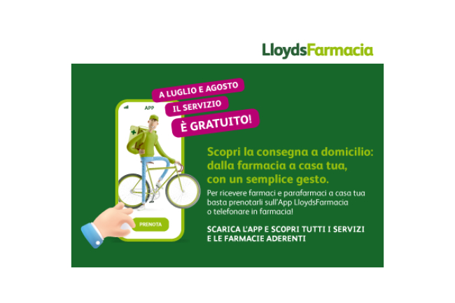 PARMA: consegna farmaci e parafarmaci gratuita, rinnovata per tutti, nelle 3 LloydsFarmacia della provincia di Parma, per luglio-agosto