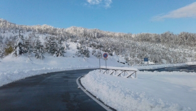 La prima nevicata sulla SP 40 di Bosco di Corniglio